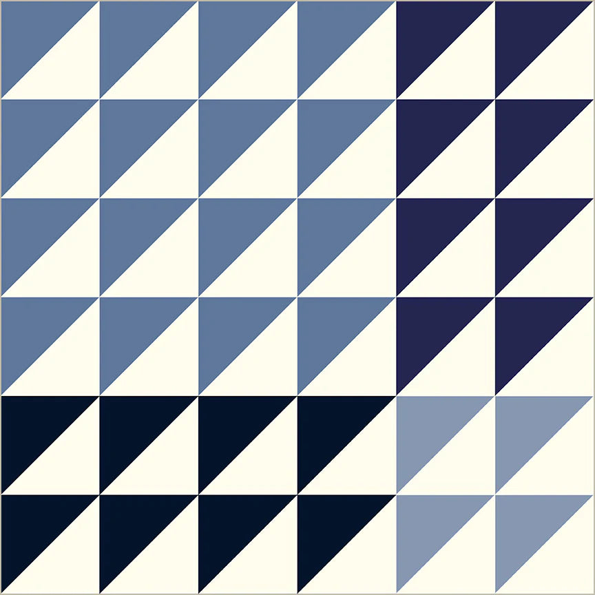 Perfect Points II Half Square Triangle Blues Fabric Yardage