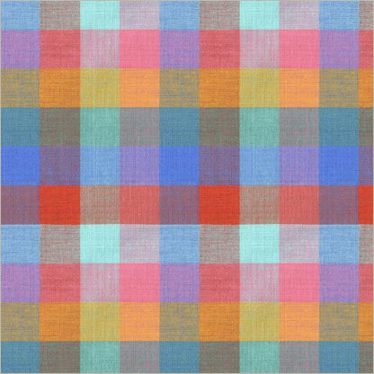 Remnant Cheerful Check Multi 24" x 108" Wide Quilt Fabric - wide quilt backing fabric for longarm quilting