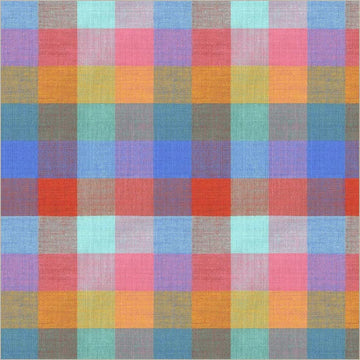 Remnant Cheerful Check Multi 24" x 108" Wide Quilt Fabric - wide quilt backing fabric for longarm quilting