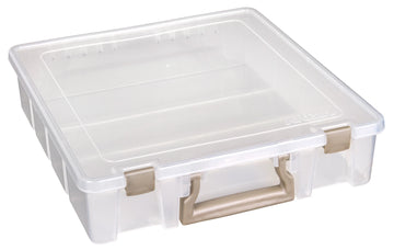 Single compartment clear plastic super satchel storage box