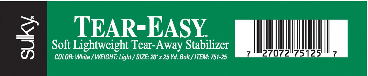 25 Yard Bolt of Tear-Easy Stabilizer White 20in x 25 Yard Bolt - image 2 - quilting supply from Quilted Joy