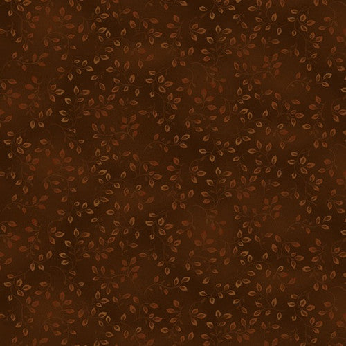 Folio Basics Brown Leaves Fabric Yardage