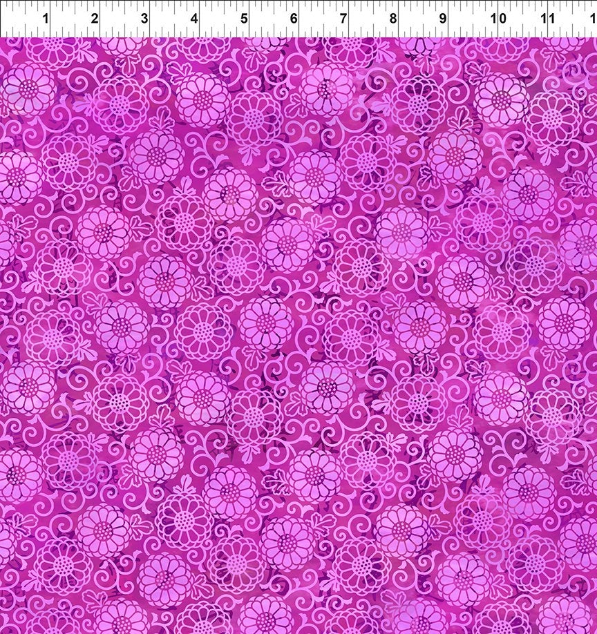 Oriental Gardens Magenta Lace Fabric Yardage