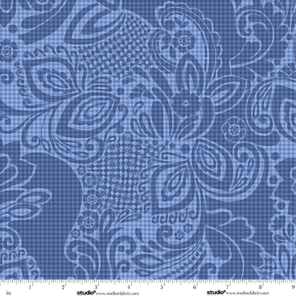 Modern Geometric Blue 118-inch wide 3-yard quilt fabric back pack bundle