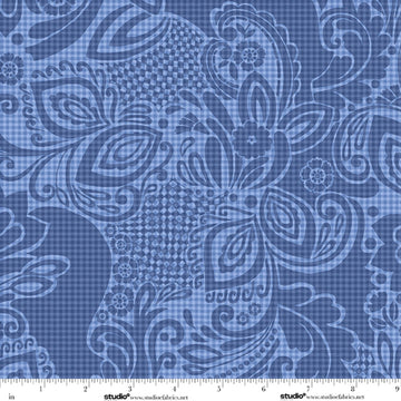 Modern Geometric Blue 118-inch wide 3-yard quilt fabric back pack bundle