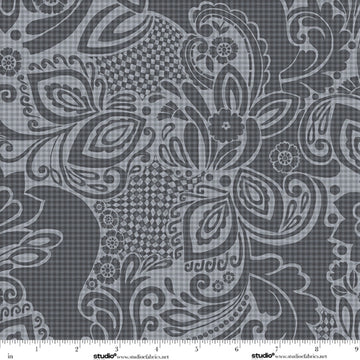 Modern Geometric Gray abstract art 118-inch wide quilt backing fabric