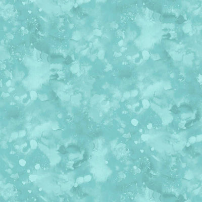 Meow Mix Pale Teal Watercolor Texture Fabric Yardage