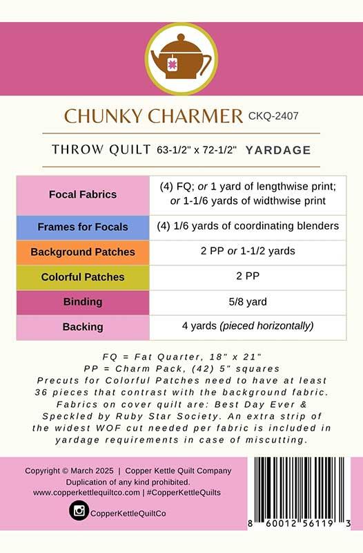 Chunky Charmer Quilt Pattern - image 2 - quilting pattern with step-by-step instructions