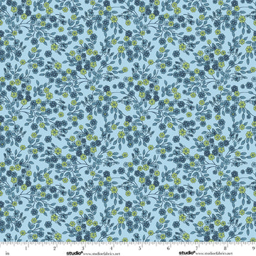 Bar Harbor chambray ditsy floral vine texture fabric yardage