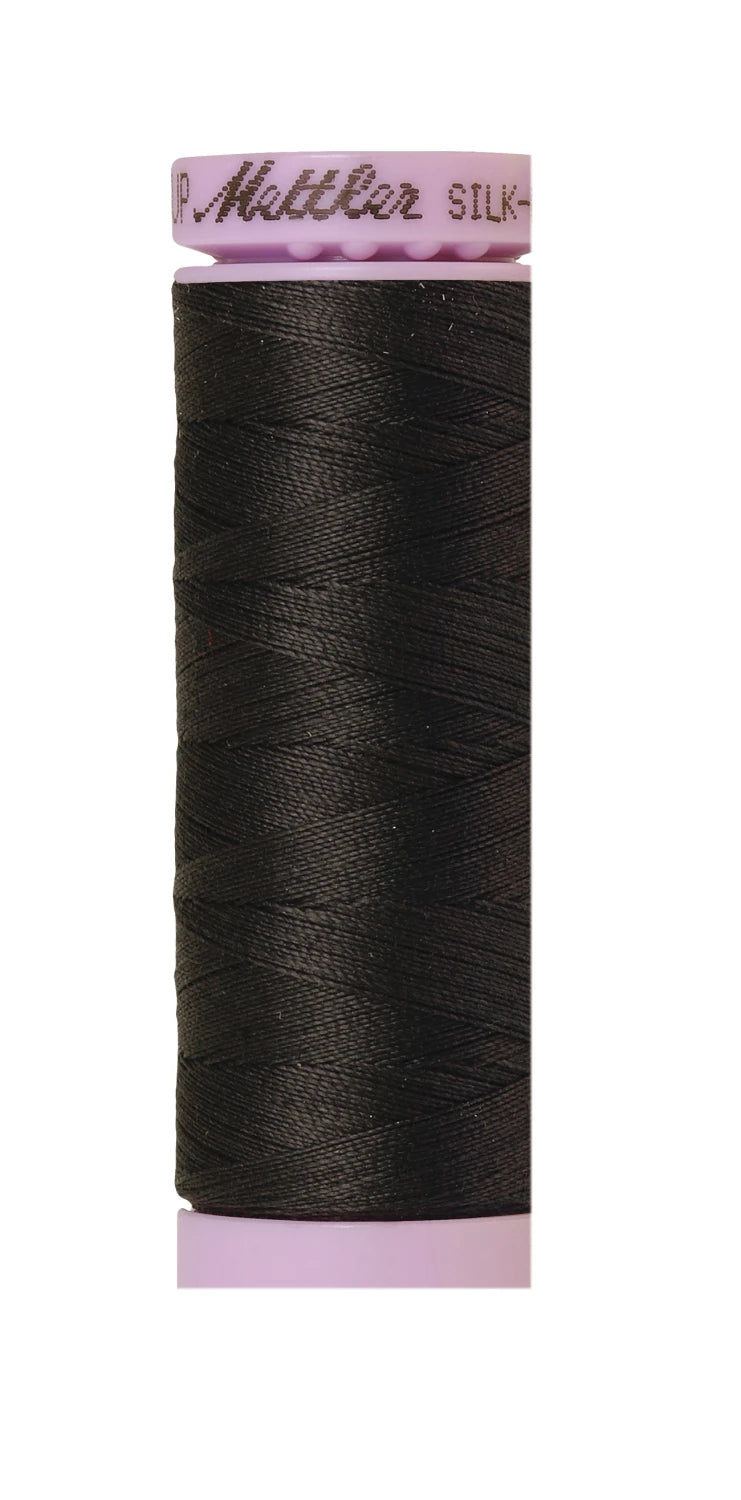 Mettler Cotton Silk Finish 50wt 150m charcoal thread for quilting and sewing