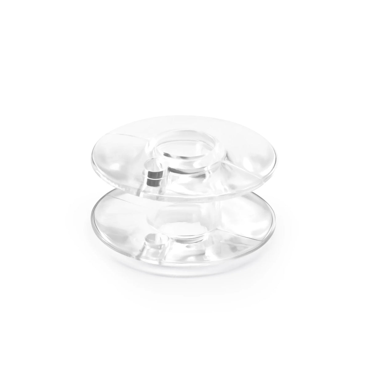 A Dritz 12 Count Plastic Class 66 Bobbin from Checker Distributor is shown standing upright on a white background.