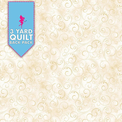Image of Swirling Splendor - Cream 108" Wide 3 Yard Quilt Fabric Back Pack