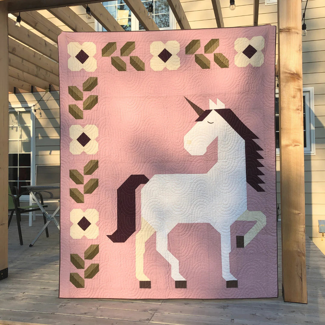 Unicorn Garden Quilt Pattern - image 1 - quilting pattern with step-by-step instructions