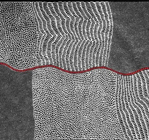 Bush Onion Dreaming Black Yardage