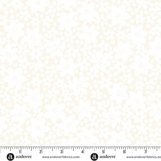 Color Me Whispered Blue Cotton Laced Blooms Fabric Yardage - quilt fabric for sewing and quilting projects