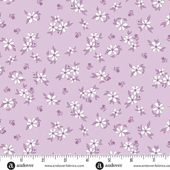Color Me Whispered Periwinkle Treasure Blooms Fabric Yardage - quilt fabric for sewing and quilting projects