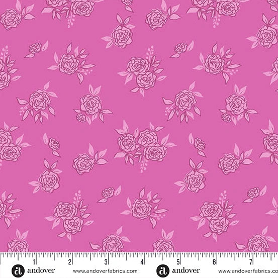 Color Me Whispered Magenta Rosy Haze Fabric Yardage - quilt fabric for sewing and quilting projects