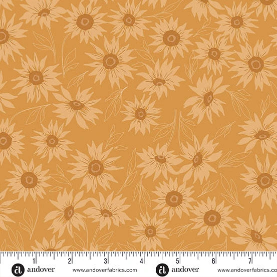 Color Me Whispered Saffron Marguerite Mist Fabric Yardage - quilt fabric for sewing and quilting projects