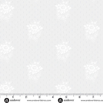 Simply Light Silver Petite Bouquet tonal cotton fabric yardage