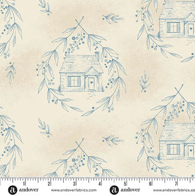 Special Delivery Blue Willow Cottage Fabric Yardage