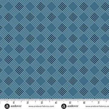Special Delivery Deep Denim Tea Towel quilting fabric yardage