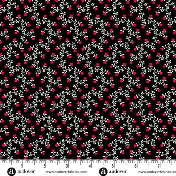 Heart and Soul Black Heart Vine Fabric Yardage