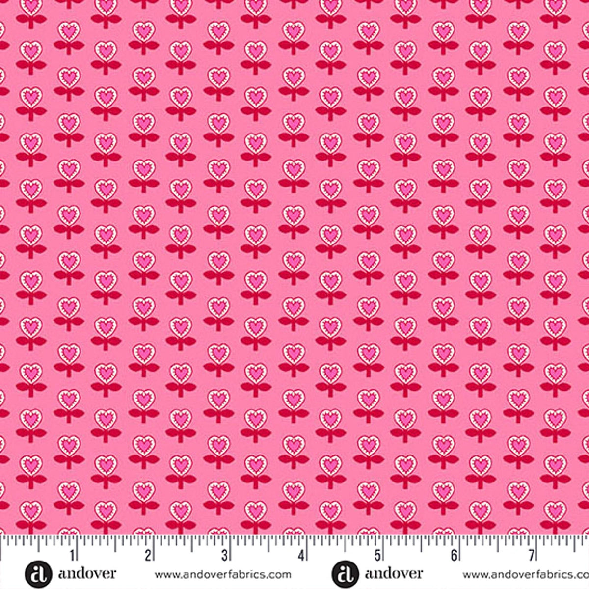 Heart and Soul Pink Love Blooms Fabric Yardage