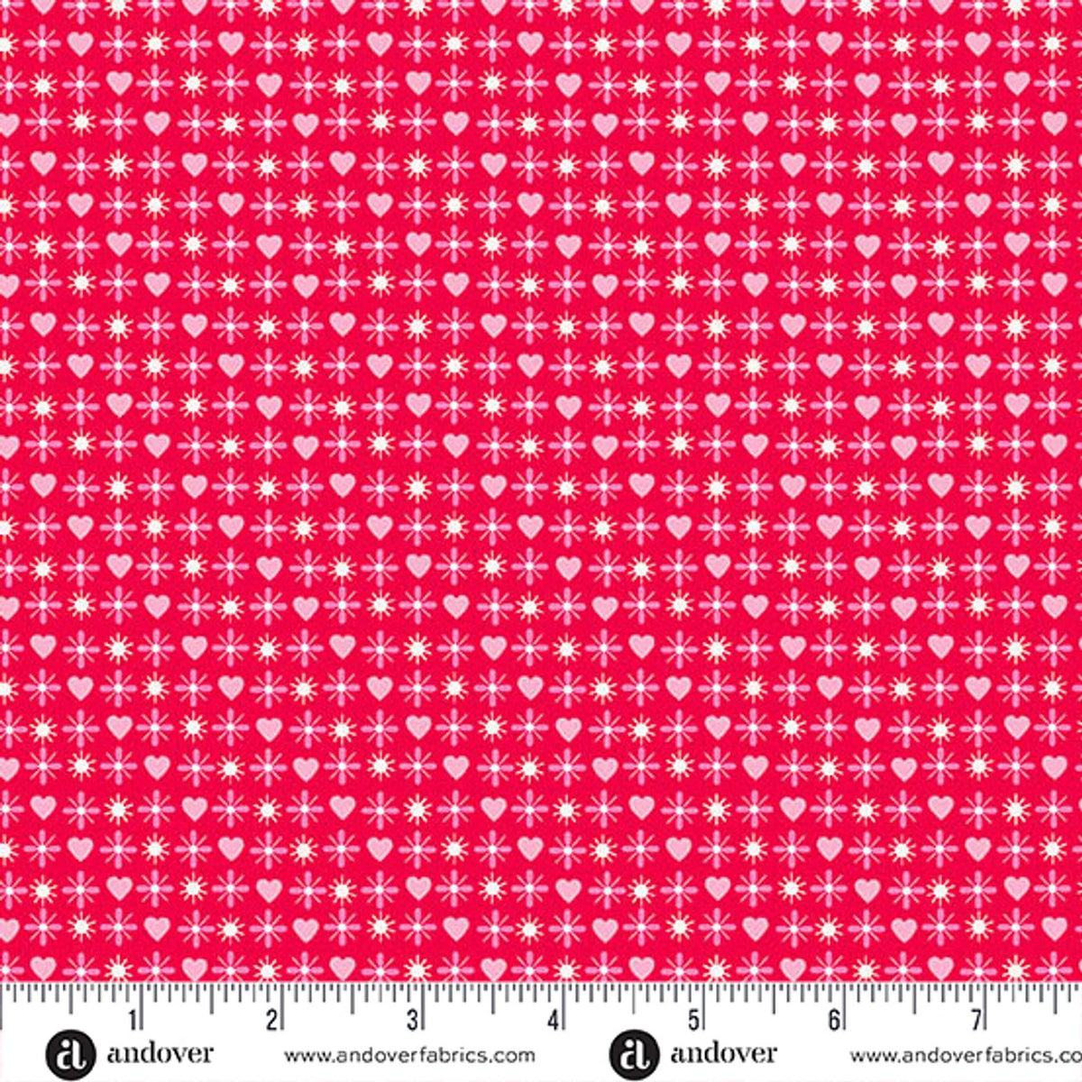Heart and Soul Red Heart and Flowers Fabric Yardage