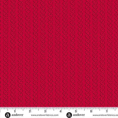 Heart and Soul Red Chain Stripe Fabric Yardage