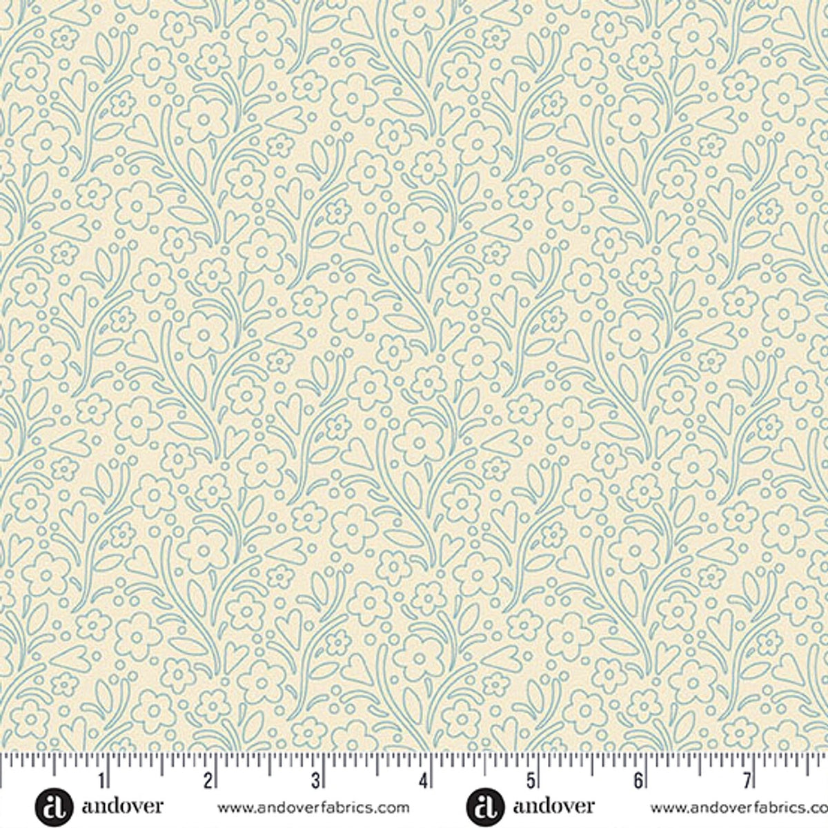 Cozy House Midnight Dainty Flowers Fabric Yardage