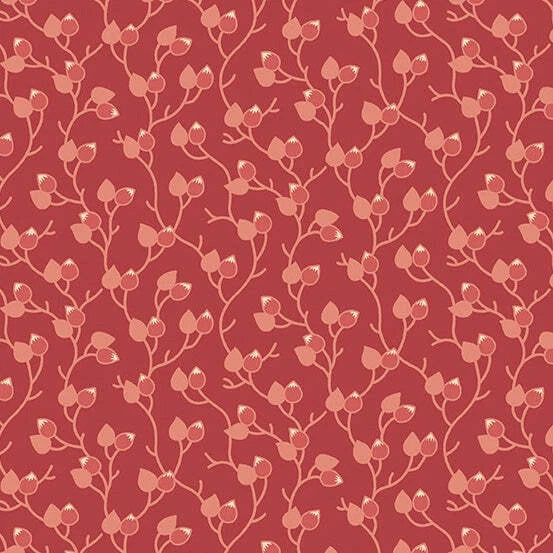 Cocoa Pink Sweet Pea Climbing Buds Fabric Yardage