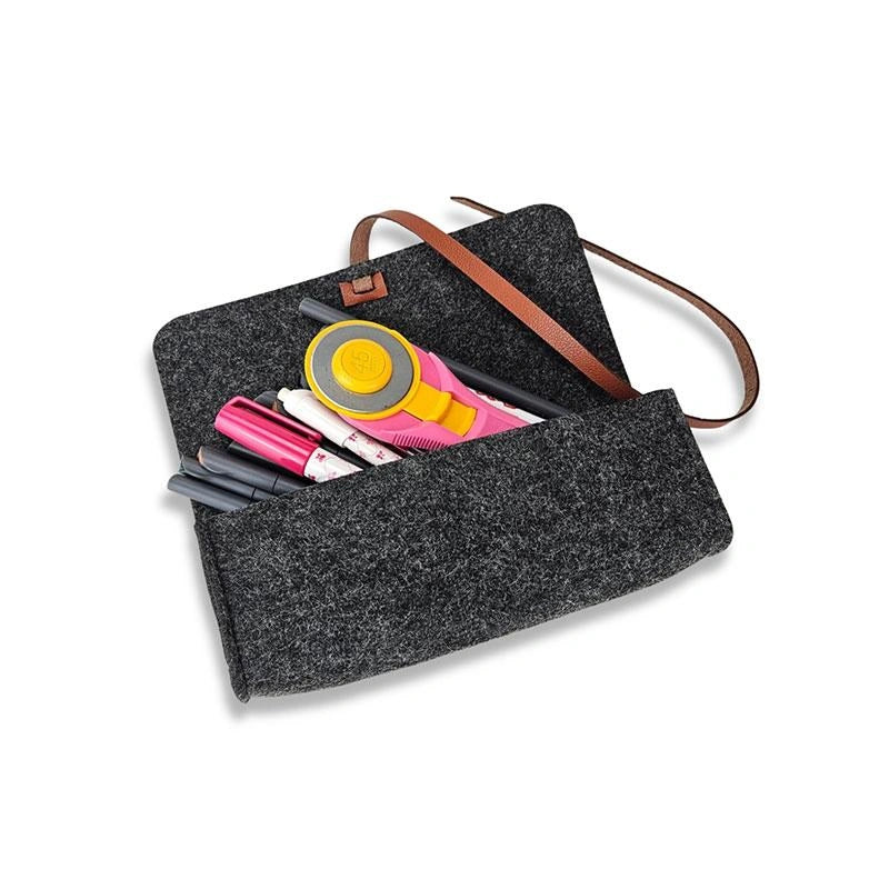 Felt Pencil Notion Pouch A Grey