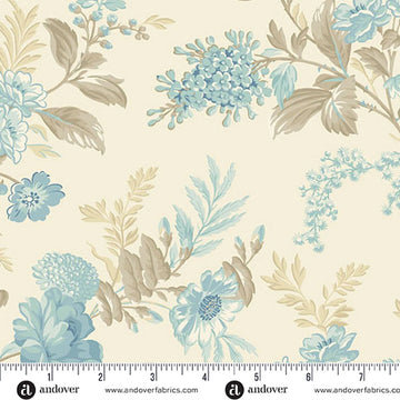 Sewing Bird Linen Bed of Roses Fabric Yardage