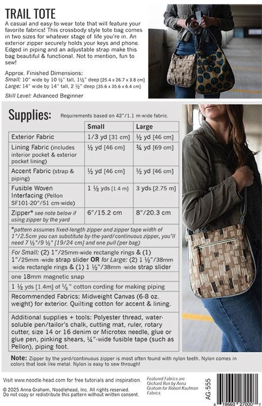 Trail Tote Pattern - image 2 - quilting supply from Quilted Joy
