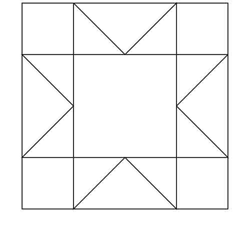 Sawtooth Star Block Outline Digital File