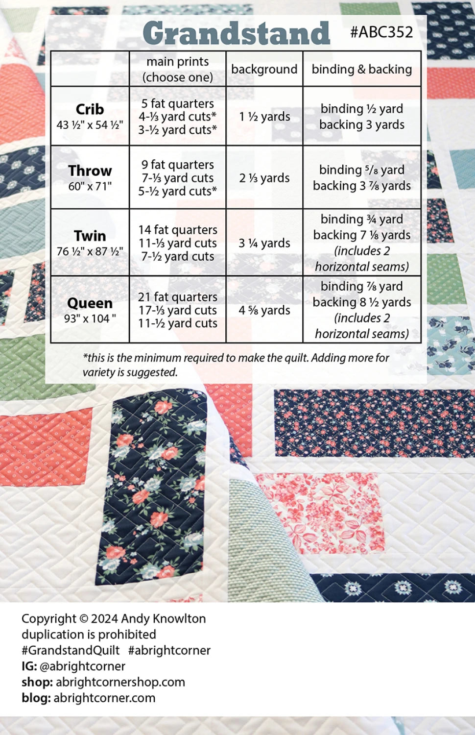 Grandstand Quilt Pattern - image 2 - quilting pattern with step-by-step instructions