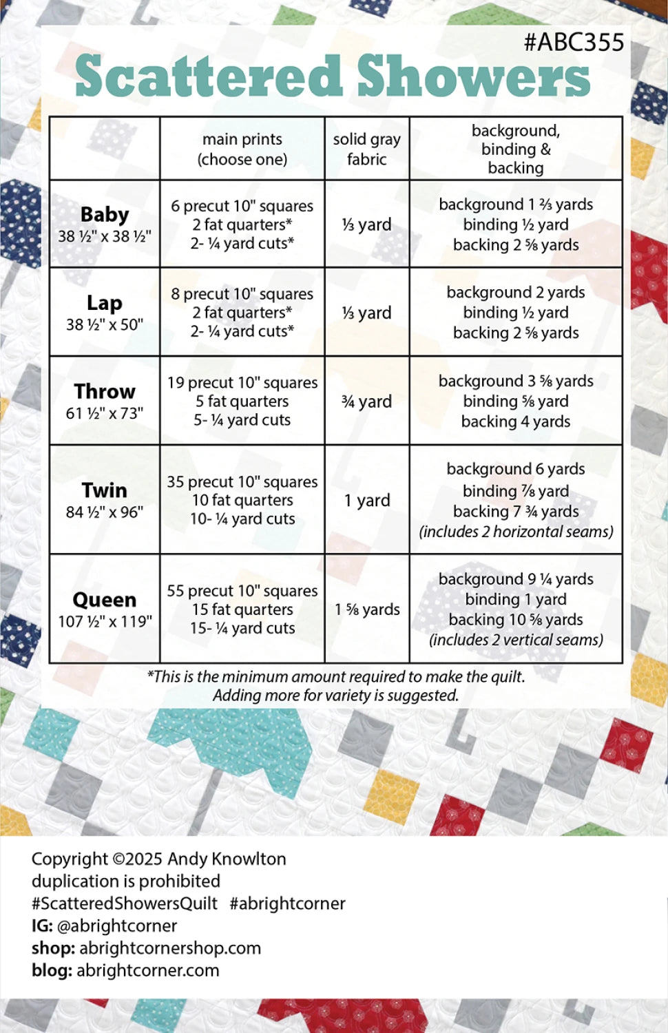 Scattered Showers Quilt Pattern - image 2 - quilting pattern with step-by-step instructions