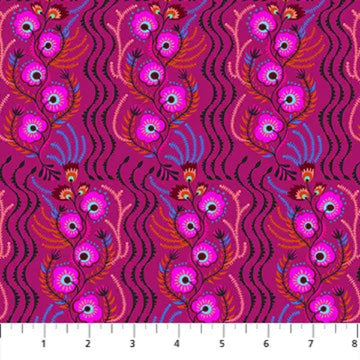 Allegory Lush Pink Flower Fabric Yardage
