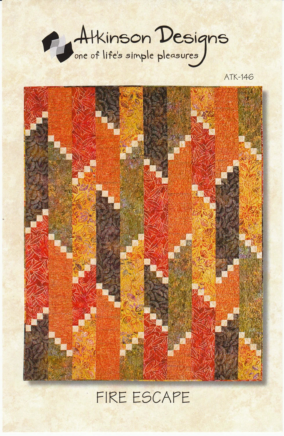 Fire Escape modern geometric quilt pattern cover art