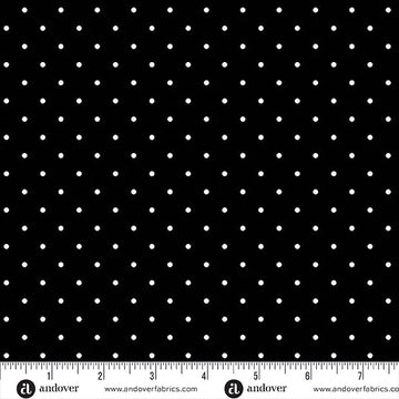 Simply Spot White Dot on Black 108" Wide Quilt Backing Fabric - image 1 - wide quilt backing fabric for longarm quilting