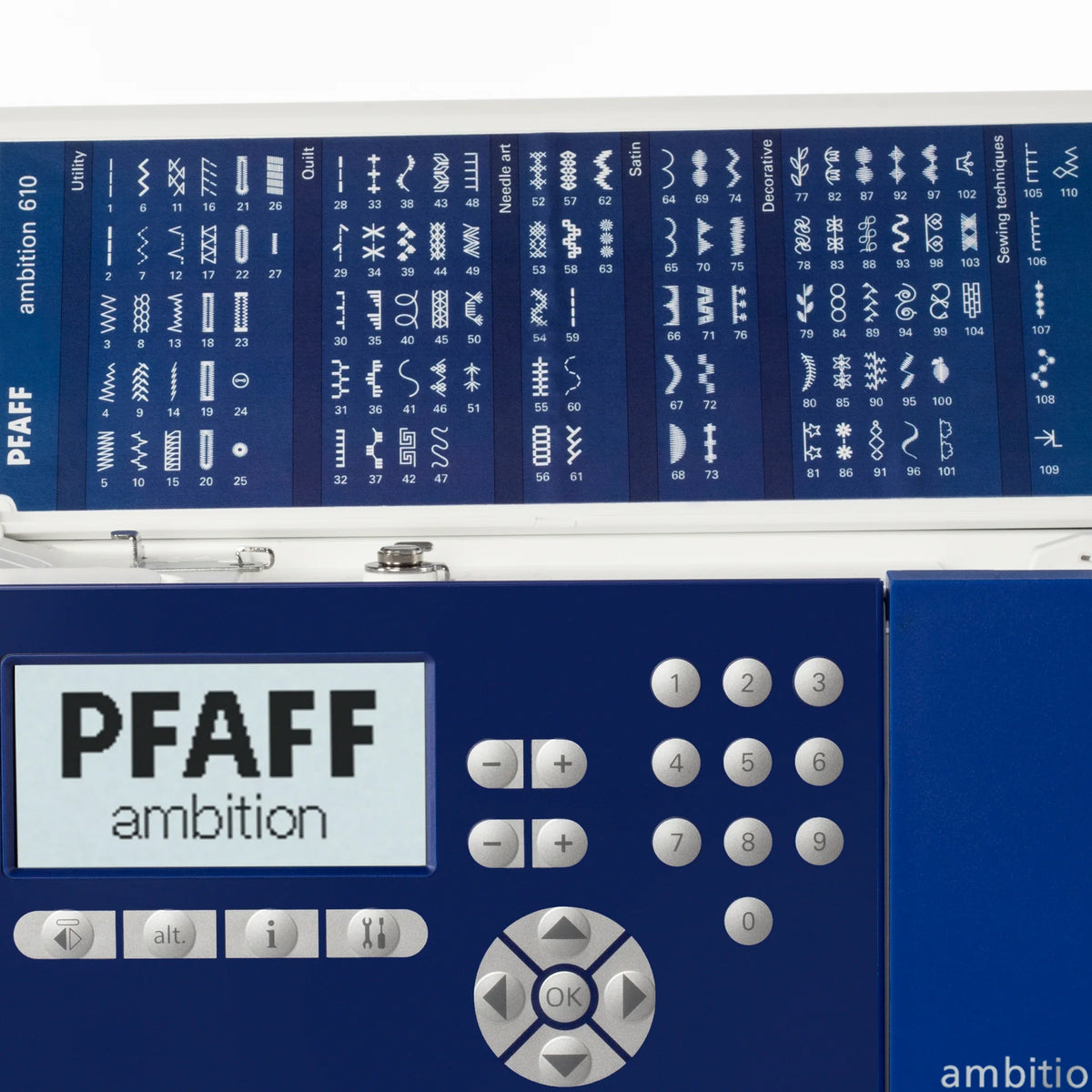 Pfaff Ambition 610 sewing machine stitch chart