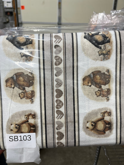 Bear Hugs Flannel Border Stripe quilting fabric short bolt A