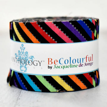 Be Colourful Licorice Multi (Bias) 2.5" Strips 26ct - quilting supply from Quilted Joy
