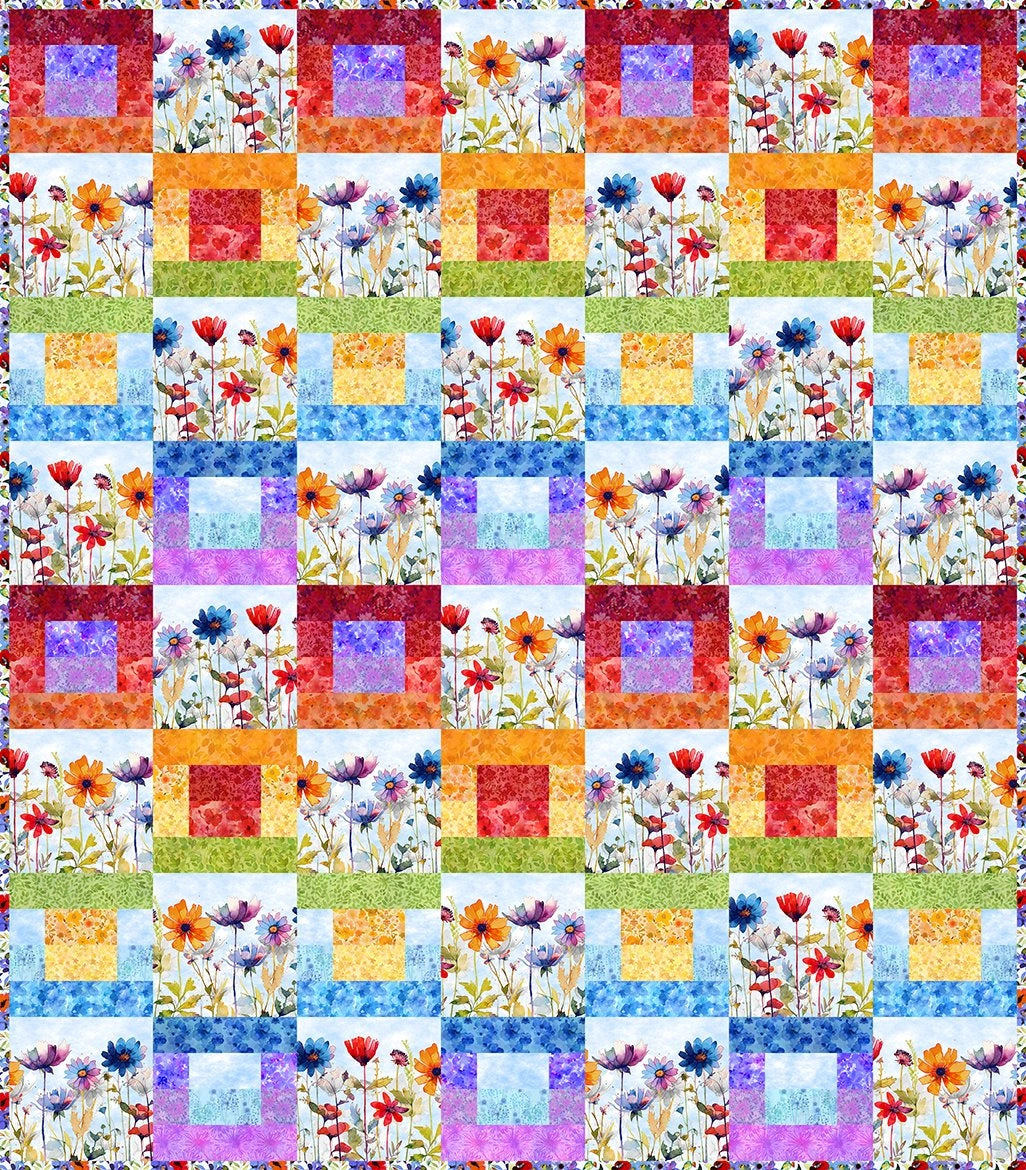 Blooming Day & Night Strip Quilt Pattern