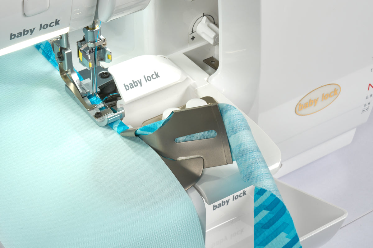 Baby Lock Serenity Serger machine lifestyle photo with project