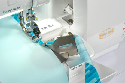 Baby Lock Serenity Serger machine lifestyle photo with project