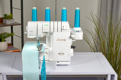Baby Lock Serenity Serger machine with looper threading detail