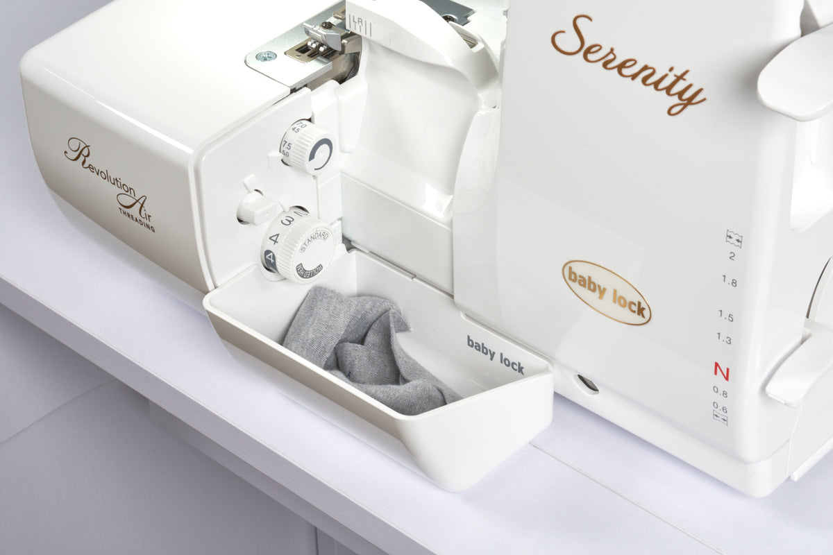 Baby Lock Serenity Serger machine rolled hem stitch detail