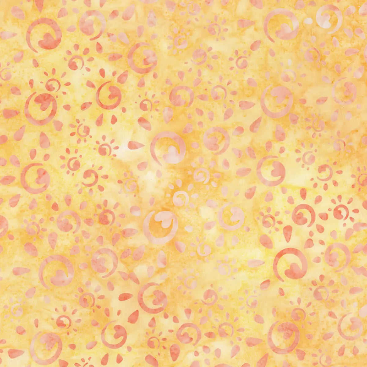 Batiks Places You'll Go Peach Cupcake Fabric Yardage