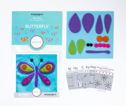 Sue Spargo Butterfly wool kit finished example